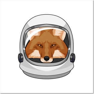 Fox as Astronaut with Helmet Posters and Art